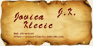Jovica Klecić vizit kartica